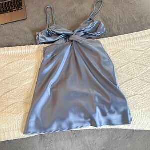 Princess Polly Elegant Blue twist Satin Dress